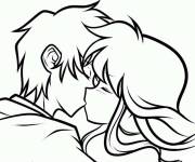 Coloriage Baiser d'un couple