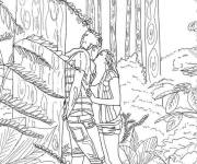 Coloriage Baiser dans la foret