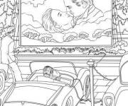 Coloriage Baiser dans un film