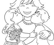 Coloriage Baiser de maman