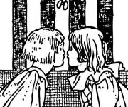 Coloriage Baiser de maternelle en ligne