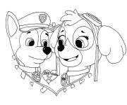 Coloriage Baiser de Racer et Skye