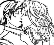 Coloriage Baiser de Raiponce