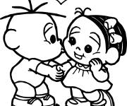 Coloriage Baiser des amis