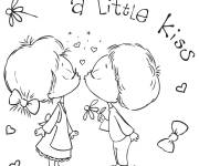 Coloriage Baiser des b&eacute;b&eacute;s