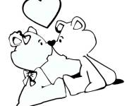 Coloriage et dessins gratuit Baiser des ours à imprimer