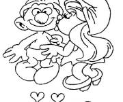 Coloriage Baiser des Schtroumpfs