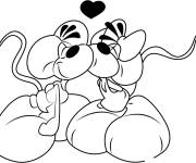 Coloriage Baiser des souris