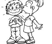 Coloriage Baiser drole