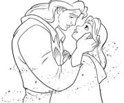 Coloriage et dessins gratuit Baiser du b&ecirc;te et beaut&eacute; à imprimer