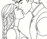 Coloriage Baiser du prince de dessin anim&eacute;