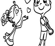 Coloriage Baiser en air