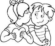 Coloriage Baiser facile