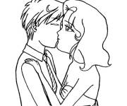 Coloriage Baiser kawaii