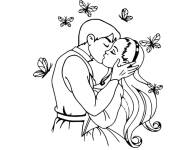 Coloriage Baiser parmi les papillons