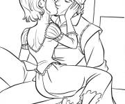 Coloriage Baiser passionn&eacute; de Raiponce