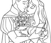 Coloriage Baiser pendant le mariage de la princesse