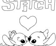 Coloriage Baiser Stitch de Disney