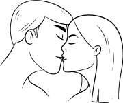 Coloriage Baiser stylis&eacute; en ligne