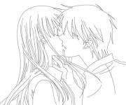 Coloriage Baiser tendre