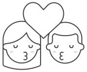 Coloriage Baiser une femme et un homme