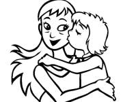 Coloriage Bisou pour maman