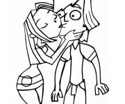 Coloriage Bisou pour son petit ami