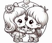 Coloriage Conception baiser pour enfants