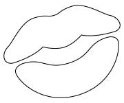 Coloriage et dessins gratuit Contour de marque du baiser à imprimer