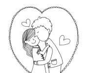 Coloriage et dessins gratuit Douce Baiser à imprimer