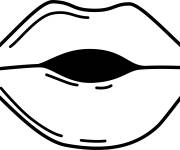 Coloriage L&egrave;vres sur le theme du baiser