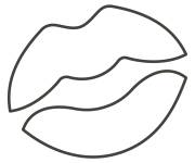 Coloriage Marque du baiser en noir et blanc