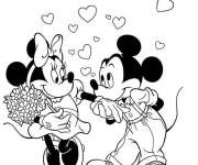 Coloriage Mickey Mouse et Minnie Mouse amoureux
