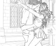 Coloriage Paysage de baiser
