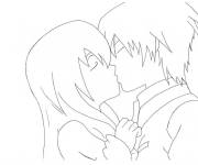 Coloriage Premier baiser