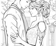 Coloriage Sc&egrave;ne de baiser