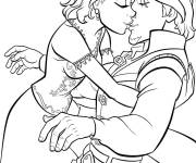 Coloriage Surprise baiser de Raiponce