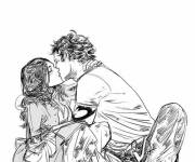 Coloriage Tableau de baiser