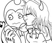 Coloriage Un baiser surprenante
