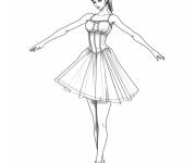 Coloriage Ballerine anim&eacute;e