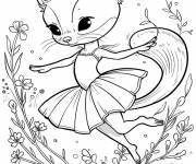 Coloriage Ballerine belette