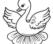 Coloriage ballerine cygne