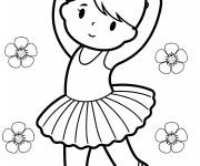 Coloriage Ballerine faisant du r&eacute;v&eacute;rence