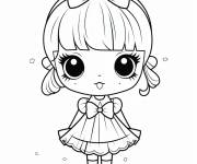 Coloriage Ballerine kawaii gratuit