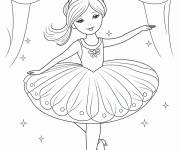 Coloriage Ballerine mignonne en dansant sur le scne