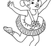 Coloriage Ballerine mignonne facile