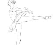 Coloriage Ballerine r&eacute;aliste