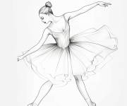 Coloriage Ballerine r&eacute;aliste cp