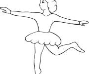 Coloriage Ballerine simple en noir