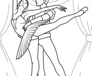 Coloriage Ballerines couple en performance